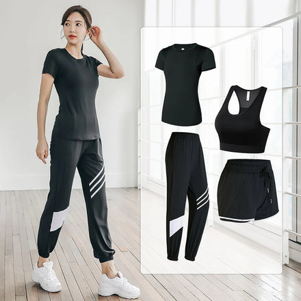 Yoga Wear Female Summer Gym Sports Professional High-end Net Celebrity Fashion Speed Dry Beginner Morning Running Set