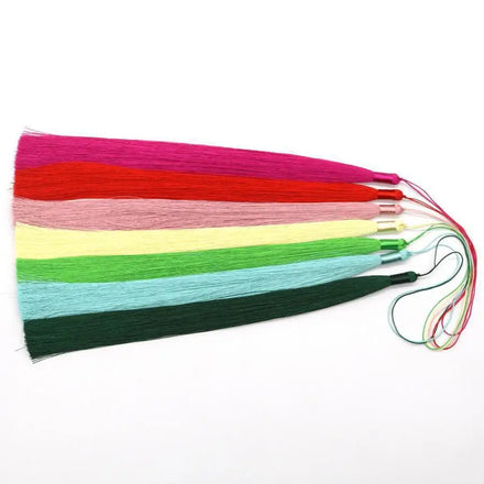 New DIY 30cm Polyester Tassel Vertical Wrinkle-resistant Chinese Knot Tassel Earrings Tassel Fringe