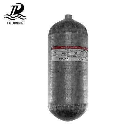 TUDIVING Factory Sale Customize LOGO 4500Psi 300bBar 30Mpa 12L High Pressure Underwater Diving Carbon Fiber Air Tank Cylinder