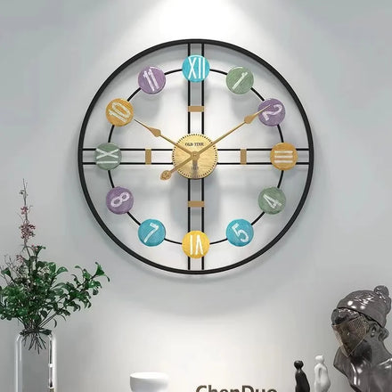 50cm Round Wall Clock Home Living Bedroom Metal Pointer Clock Simple Vintage Style Decoration Hanging Dropshipping DDP WEEE RoHS