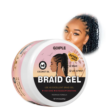 Wholesale Hair Curling Gel for Cornrow Locs and Twist Wax for Braiding Private Label Control Edge Shining Extra Hold Braid Gel