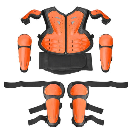 Motorcycle Anti-fall Children Riding Protective Gear Set Off-Road Armor Jacket Knee Pads and Elbow Pads