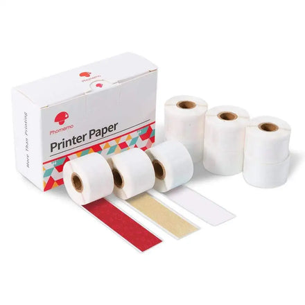 Phomemo Blue White Thermal Label Printer Paper 53mm X 3.5m / 2.08 X 11.48 ft Compatible M02/M02S/M02PRO/M03 Printers for Masking
