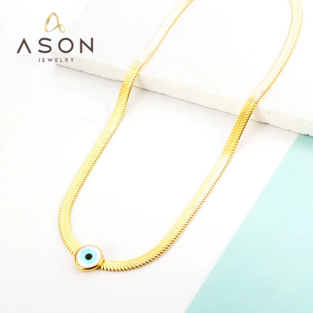 Ason ASON Jewelry 2022 New 45cm Stainless Steel Eyes Snake Chain Necklace Wholesale Pendant Necklace