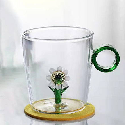 3D Plant Flower Lily of the Sunflower Glass Cup