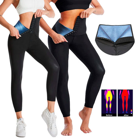 Women's Thermal Sweat Pants Personal Logo Fitness Leggings for Weight Loss Tummy Control Waist Trainer Sauna Control Panties