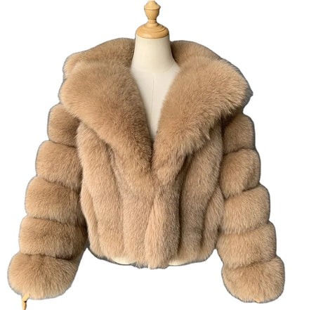 Wholesale Prices New Women Faux Fur Jacket Suit Collar Design Long Sleeves Ladies Faux Fur Coat Faux Fox Fur