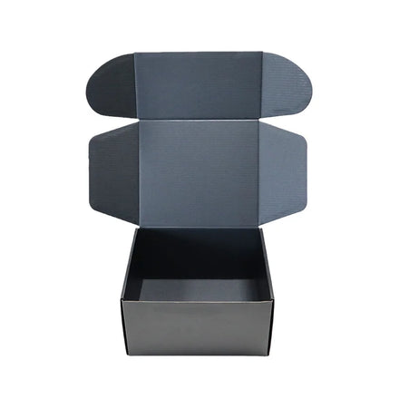 Factory Corrugated Postal Custom Packaging Mailer Matte Black Shipping Boxes Logo Embossing Matt Lamination Recycled Materials