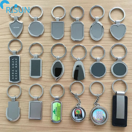 Wholesale Manufacturer Blank Keychain Custom Logo Metal Leather Keychains Laser Key Chain Advertising QR Code Gift Promotion Key