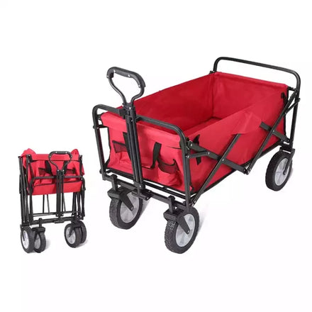 Collapsible Outdoor Folding Wagon Cart Garden Telescoping Handle for Beach Camping Trolley Foldable Stroller