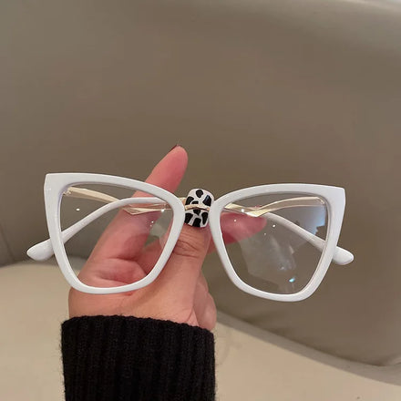 White Irregular Glasses New Cat Eye Anti-blue Light Glasses Frames Optical Computer Eyeglasses Women Spectacles Fashion