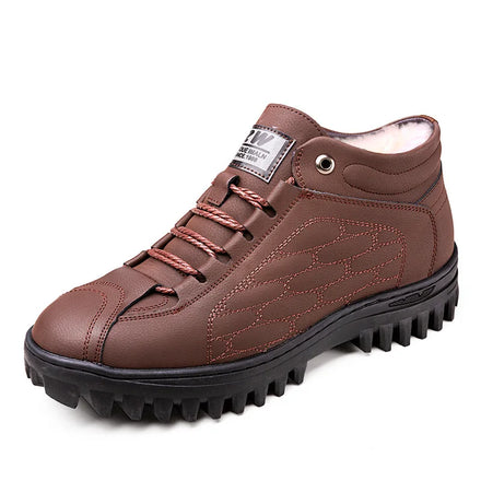 Men Winter Boots with Plush Cotton Shoes Warm Waterproof Design Black Brown Snow Boots Causal Sneakers