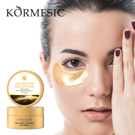 Customize 30 Pairs Natural Hydrating Gel Collagen Crystal 24k Gold Golden Eye Patch Mask