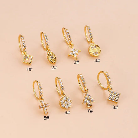 Surgical Steel Nose Ring Jewelry for Women Fashion Hoop Cross Arrow Cubic Zirconia High Quality Nose Rings