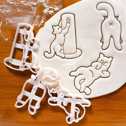 New Kitty Butt Shaped Cat Cookie Mold Cat Butt Cute Poses Cookie Cutters for DIY Baking