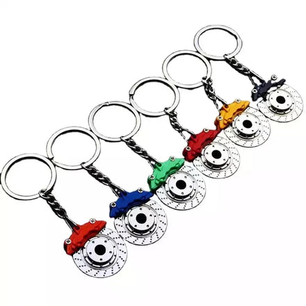 Popular Gift Keychain for Car Creative Rotatable Brake Disc Pendant Metal Keychains Auto Parts Models Spinning Racing Key Ring