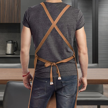 KEFEI Custom logo Heavy Duty Canvas Cooking Apron Industrial Working Apron