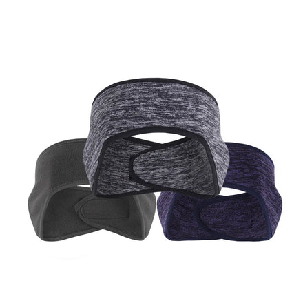 Winter Warm Fleece Unisex 14CM Tab Ear Protection Hair Band Sport Headband with Burr Sticker