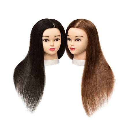 Head With Long Hairs Mannequin Straight Training Head With Long Thick Hairs Practice Makeup Hairdressing Mannequin Dolls Styling