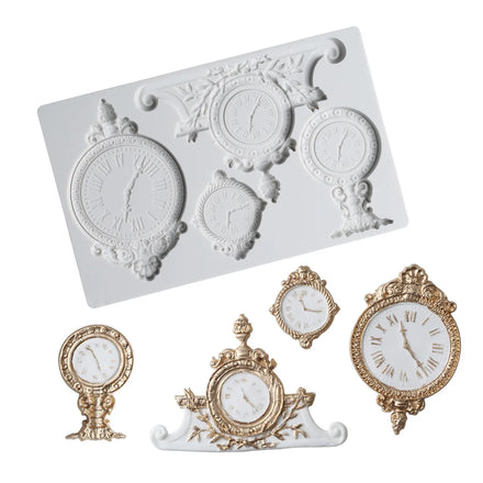 HY Playing Mold Clock Silicone Molds for DIY Cake Fondant Biscuit Cookies Soap Sugar Chocolate Decor