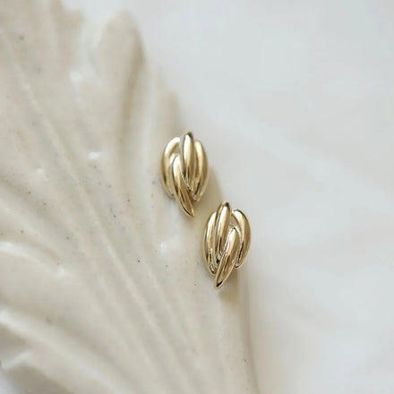 Korean INS Fashion Gold Plated Pure 925 Sterling Silver Fluffy Feathery Stud Earrings for Women Girls