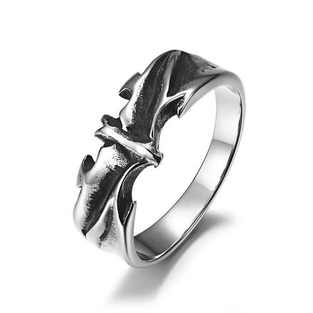 Vintage Gothic Style Stainless Steel Bat Ring for Men