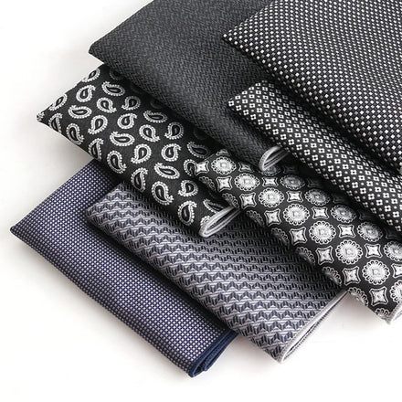 New Polyester Silk Woven Black Square Pocket Shirts Bulk Hanky Towel Handkerchief for Men