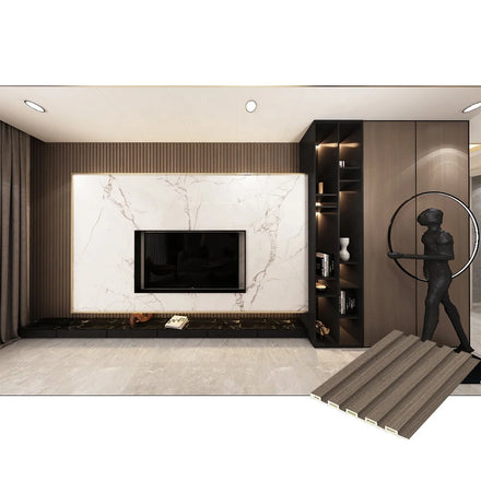 Interior Fluted WPC Wall Panel for Home House School Hotel Villa Office