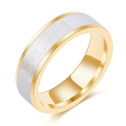 New Fashion Room Gold Smooth Titanium Steel Couple Couple Rings Jewelry Stainless Steel Glossy Ring Wedding Rings