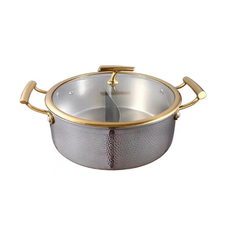 Multifunction Hot Pot Stove with Divider Self Heating Food Hot Pot Container Self-heating Hot Pot for Serving Dishes Household