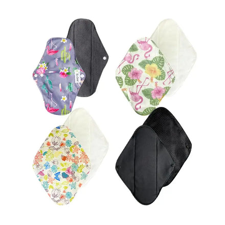 Eco-friendly Reusable Washable Maternity Sanitary Napkins Waterproof Organic Bamboo Silver Ion Winged Super High Absorbency