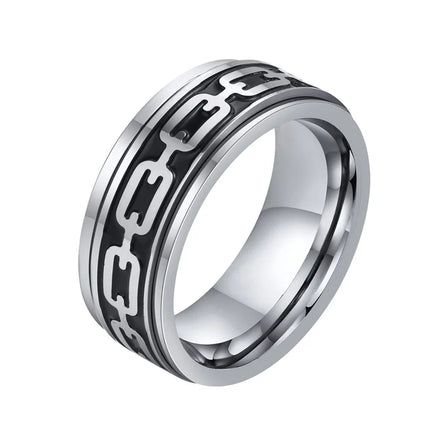 Fashion New Design Black Enamel Spinner Ring Gold Plated Rings for Men