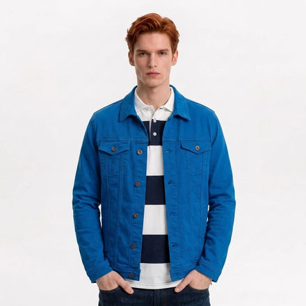 A77 Color Cowboy Coat Men's Short Casual Coats Spring Autumn Cowboy Coat Jacket Men Korean Jackets