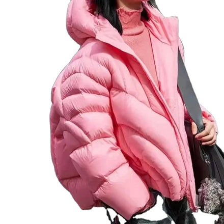 2023 New Fashion Down Jacket Women's Short Thick Loose Hooded Coat White Duck Down Jacket Women's Puffer Coats