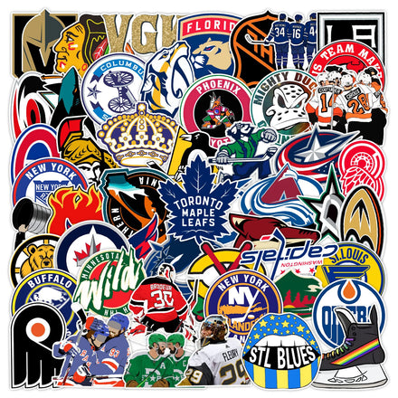 Sports Ice Hockey Graffiti Decorative Stickers 50pcs Waterproof Labels for Luggage Laptop Guitar Helmet Skateboard