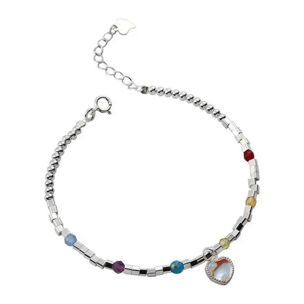 Wholesale Colorful Crystal Rhinestone S925 Sterling Silver Original Handmade Cute Charm Bracelets for Women-Party Gift
