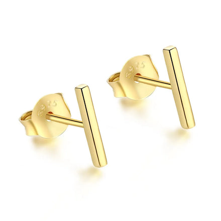 Fashion Jewelry Vintage Korean Earring Trendy Luxury Minimalist Yellow Gold Plated 925 Sterling Silver Stud Earrings For Women