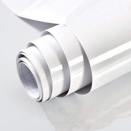 Glossy Pvc Glitter Removable Self Adhesive Bathroom Wallpaper Peel and Stick Waterproof Wallpaper for Kitchen White Color