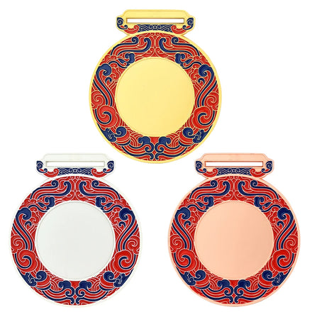 Wholesale Cheap Design Your Own Blank Gold Award Medals Blank Medal with Color Ribbon Winner Reward Medals Customized Prize Gift
