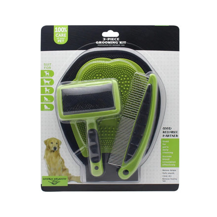 Custom 3 in 1 Pet Dog and Cat Grooming Tools Gloves Cleaning Massage Hair Removal Shower Pet Deshedding Comb Brush Glove Set