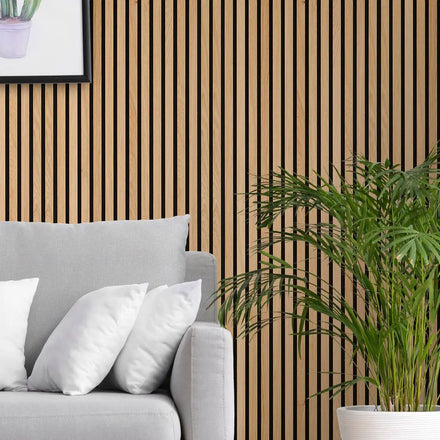 Sound Absorbing Recycled MDF PET Felt Back Board Modern Interior Decorative Slat Acoustic Panel NRC 0.9 21mm Thickness for Noise