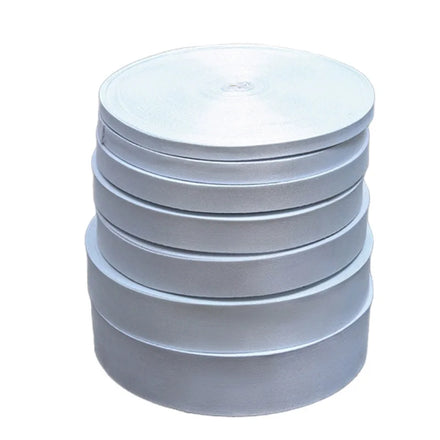 Bulk Buy From China High Density Sublimation Woven Lanyard Raw Material Bleached White Webbing