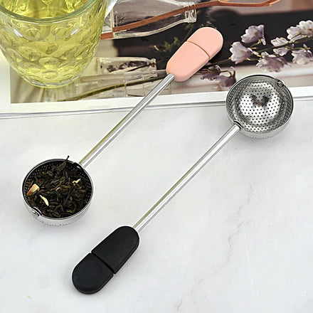Wholesale Stocked Silver Stainless Steel Tea Infuser Ball Strainer Eco-Friendly with Long Handle