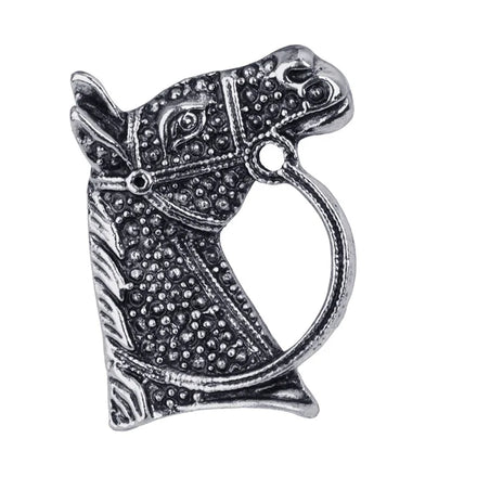Vintage Men Riding Horse Racing Animal Brooch Clothing Metal Jewelry War Horse Head Badge Corsage Coat blazer Lapel Pin Brooches