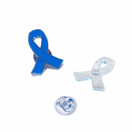 Factory Enamel Blue Prostate Colon Cancer Awareness Ribbon Brooch Backpack Suit Hat Clothes Pin Badge Brooches Lapel Pin
