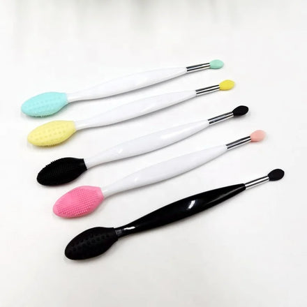 Multitasking Lip Care Tool Double Side Silicon Lip Scrub Brush Dual Ended Lip Exfoliator and Applicator Tool
