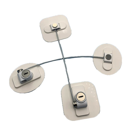 Fridge Locks Children Safety Freezer Locks with Keys Cable Window Locks Refrigerator Door Lock Adhesive Freezer Locks