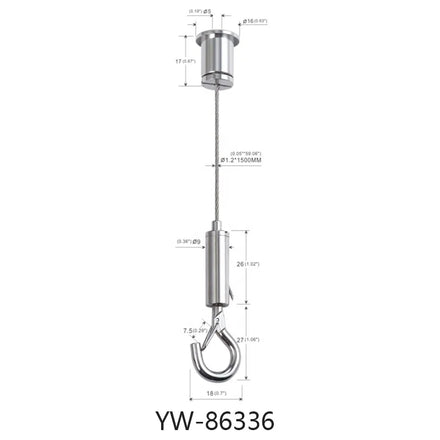 Modern Pendant Light Suspension Wire Cable Gripper With Hook for Stylish Ceiling Fixtures