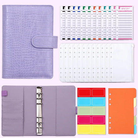 A5 A6 A7 Ring Binder Leather Budget Planner Portfolio Organizer Notebook Cash Money Envelope Envelopes for Budgeting Wallet