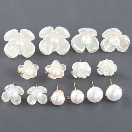 MA07 10pcs/Lot 18K Gold Plated Copper Metal Plastic Pearlcharms DIY Earrings Jewelry Accessories for DIY Jewelry Making